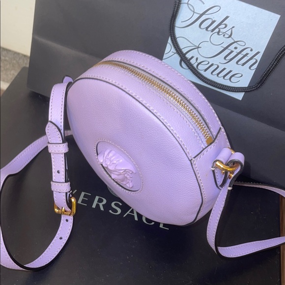 Versace Light Lavender Round Crossbody Bag - Picture 2 of 7